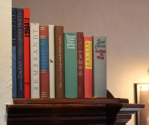 Close-up of books on table