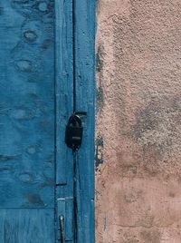 Closed door of old building