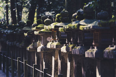 Panoramic view of cross at cemetery