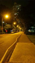 Road in city at night