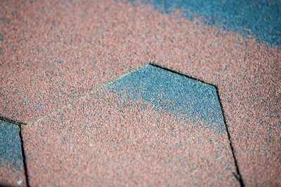 High angle view of paving stone on street