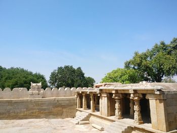 Ruins of temple against clear sky