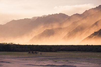 Sandstorm in the desert of himalaya