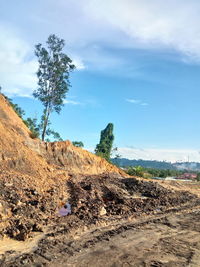 Scenic view of land against sky