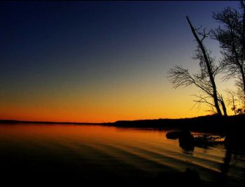 Scenic view of sea at sunset