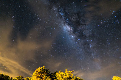 Scenic view of star field against star field at night