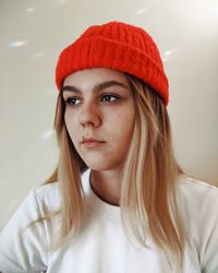 Close-up portrait of beautiful young woman