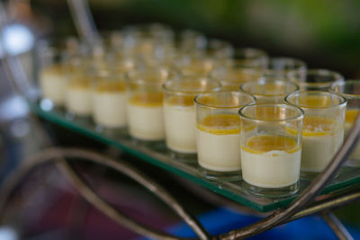 Close-up of drink in glass on table