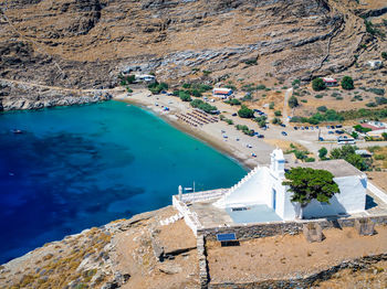 High angle view of beach