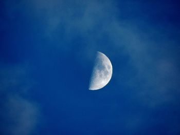 Low angle view of moon in sky