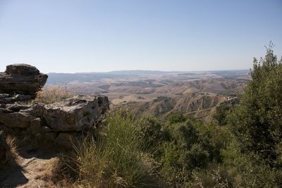 Scenic view of landscape against clear sky