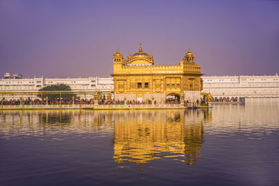 Reflection of golden temple in water