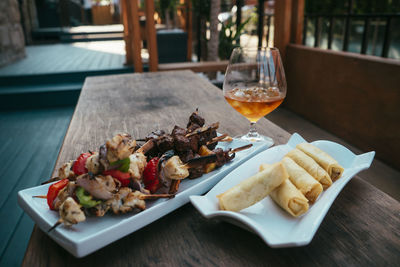 Food on table at restaurant