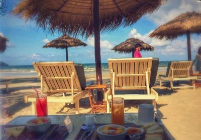 Empty chair on beach