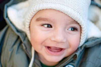 Close-up portrait of smiling boy