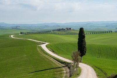 Scenic view of land against sky