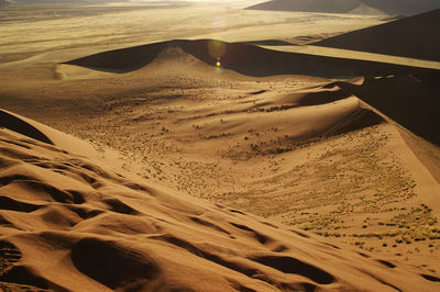 High angle view of sand dune