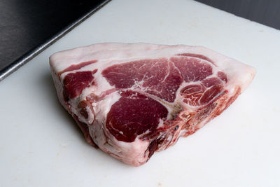 High angle view of dessert in plate