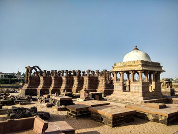 Ancient temple against clear sky