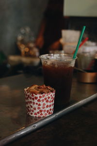 Close-up of coffee on table