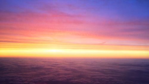 Scenic view of sea at sunset