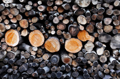 Full frame shot of logs