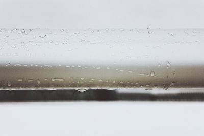 Close-up of water drops on glass