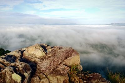 Scenic view of mountain against sky