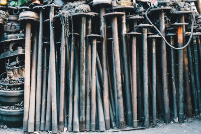 Full frame shot of old machine part