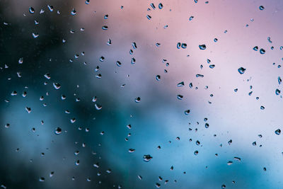 Full frame shot of water drops against sky