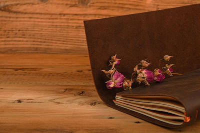 Close-up of wooden flower