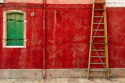 Closed door of old building