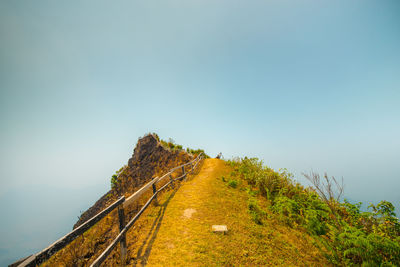 Scenic view of land against clear sky