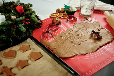 Raw dough for gingerbread cookies