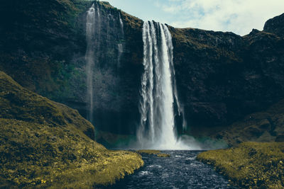 Scenic view of waterfall