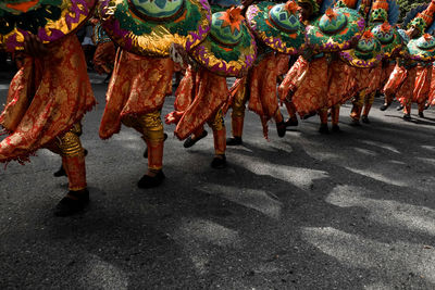 Close-up of traditional clothing on wall