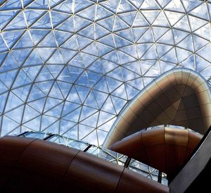 Interior of modern glass building