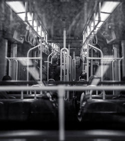 Silhouette people in train