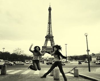 Low angle view of eiffel tower