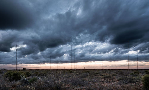 Storm clouds over land