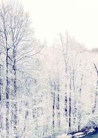 Scenic view of snow covered landscape against clear sky