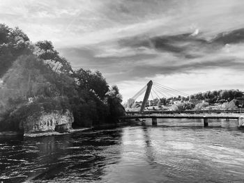 Bridge over river against sky