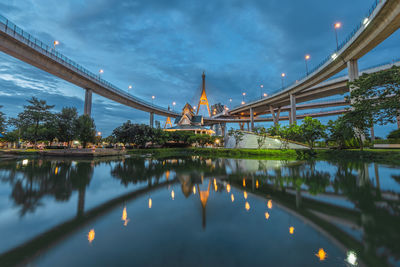 Bridge over river against sky