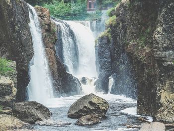 Scenic view of waterfall