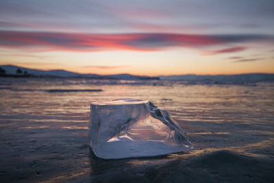 Scenic view of sea during sunset