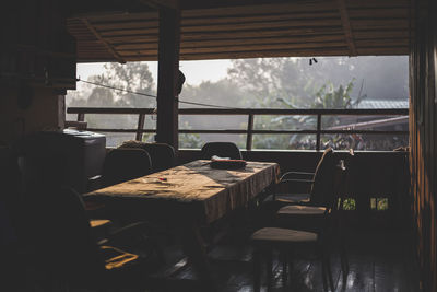 Chairs and tables in restaurant