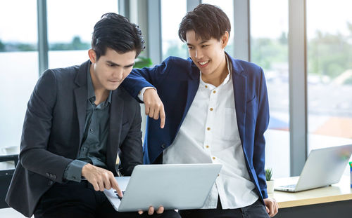 Man working on laptop