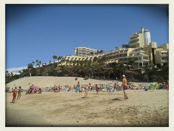 Tourists on beach