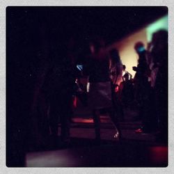 Woman playing at night