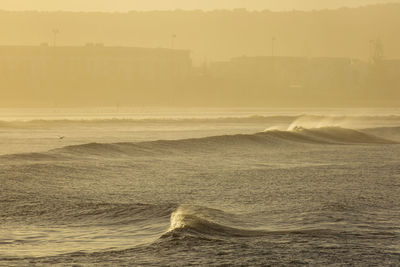 Scenic view of seascape during sunset